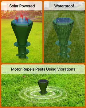 Parquet stake placed deep in soil delivers stronger ground contact.