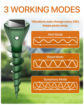 Parquet multiple stakes shown in yard for broader pest coverage.
