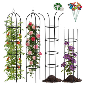 ParseBio tower obelisk 6.6ft metal trellis provides sturdy vertical support for climbers.