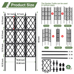 ParseBio black metal lattice panel supports roses and tomatoes with reliable strength.