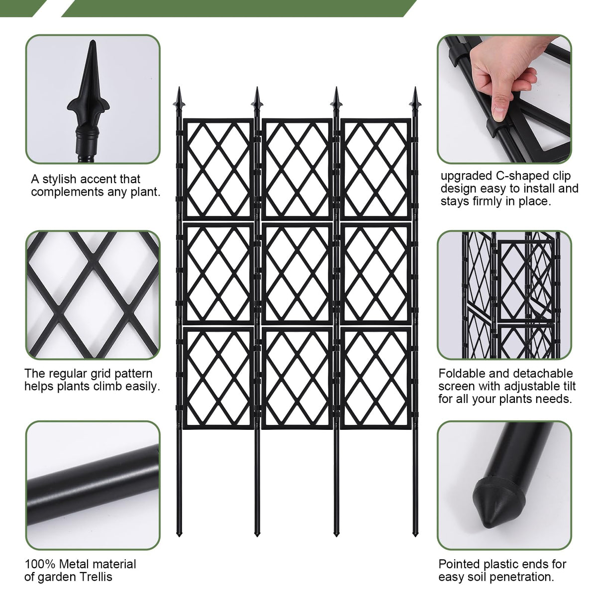 ParseBio decorative garden stand trellis adds form as a fence or accent piece.
