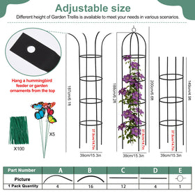ParseBio top-ring metal trellis offers hanging options for feeders or ornaments.