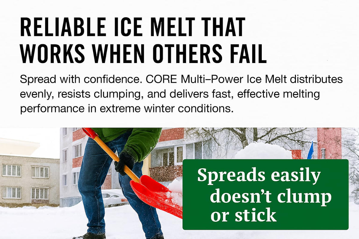 Non-greasy, residue-free ice melt leaves walkways clean and dry.