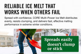 Non-greasy, residue-free ice melt leaves walkways clean and dry.