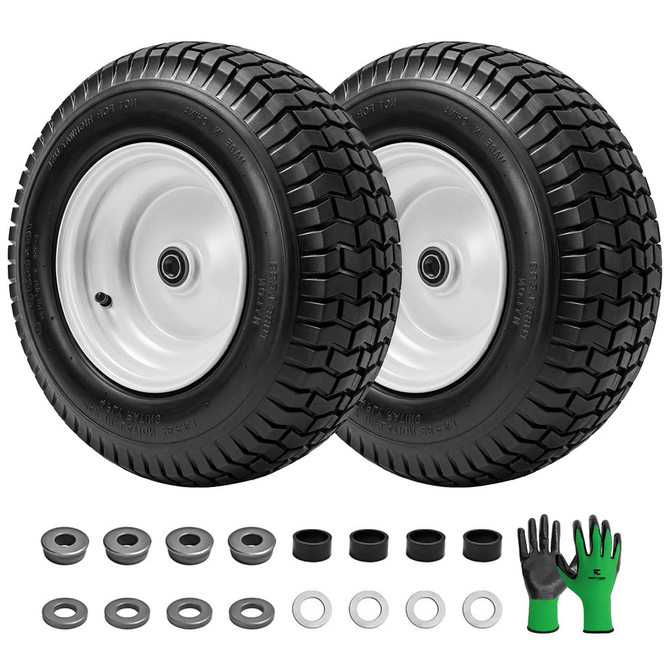 Parts Camp 16x6.50-8 tire side view for smooth mowing