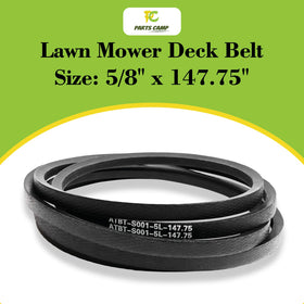 Parts Camp 54-inch deck belt on tractor for smooth mowing.