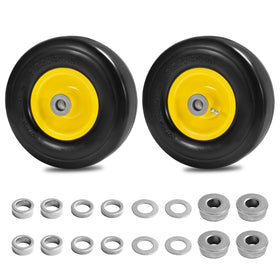 Parts Camp 9x3.50-4 flat-free lawnmower front tire for smooth mowing on varied terrain.