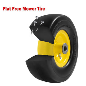 Parts Camp garden cart tire for improved maneuverability.
