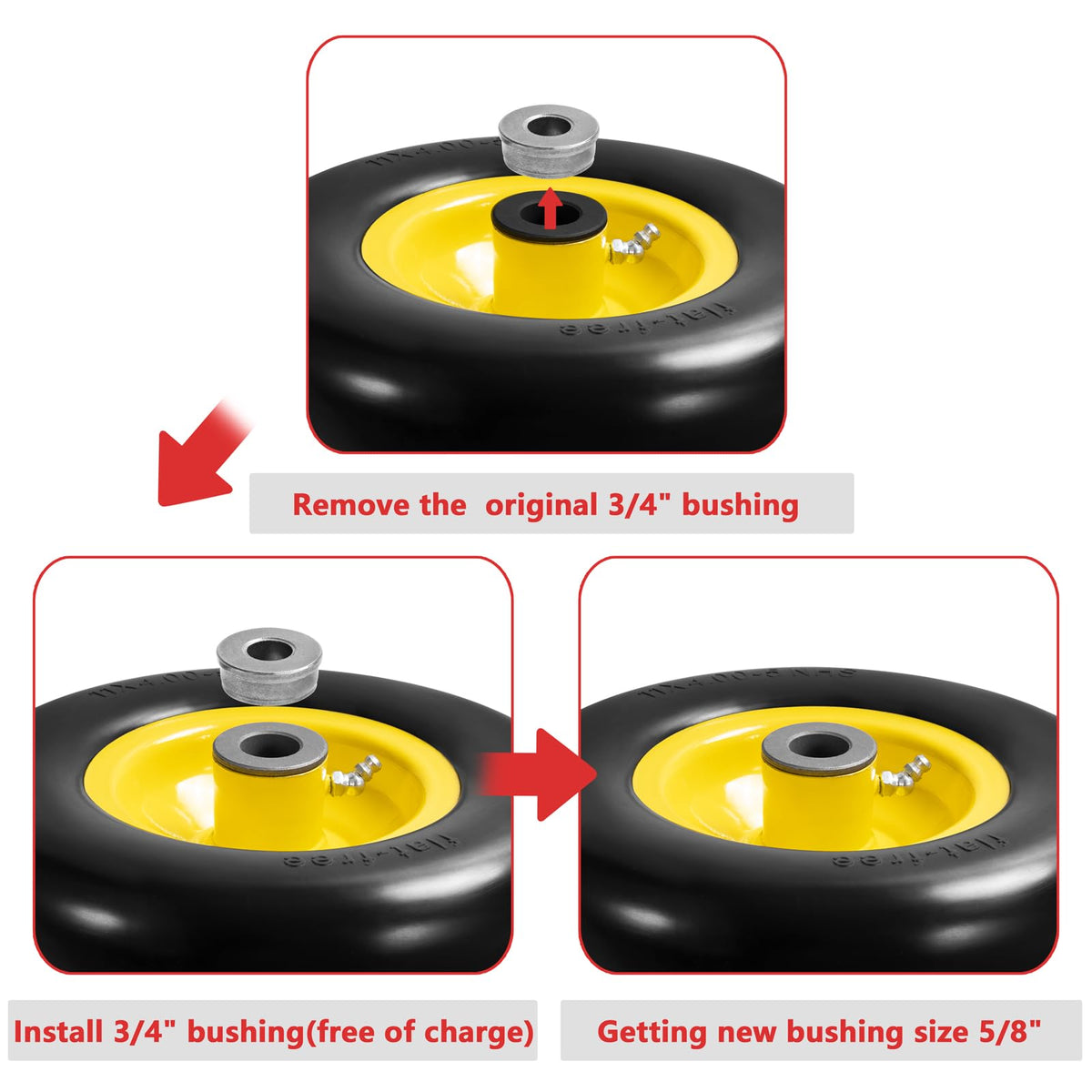 Parts Camp wheelbarrow tire replacement for quick upgrades.