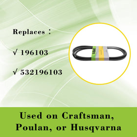Parts Camp Husqvarna-compatible belt fits multiple models efficiently.