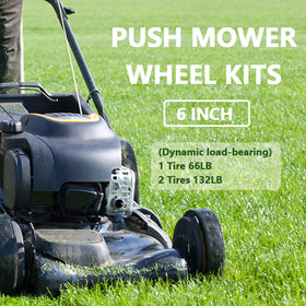 Parts Camp lawn mower wheel kit assembly in use delivering improved maneuverability.