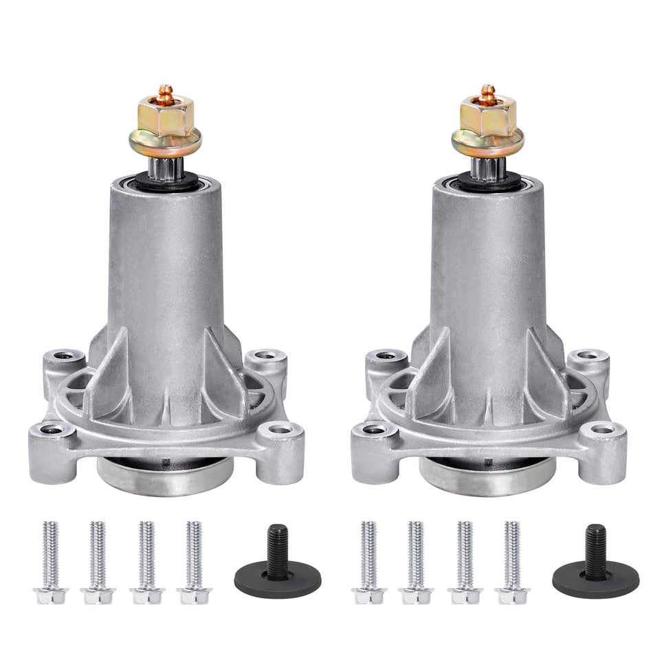 Parts Camp mower deck spindle assembly two-pack for durable replacement and smooth operation.