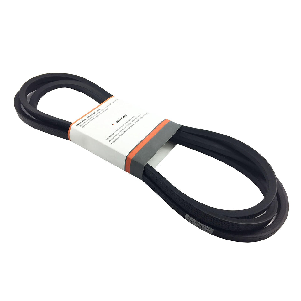 Parts Camp replacement belt 587686701 in packaging ensures quick replacement.