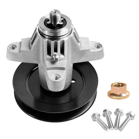 Parts Camp spindle compatible with 5-3/8 inch pulleys on select decks.