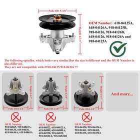 Parts Camp spindle with zerk fitting allows easy bearing lubrication.