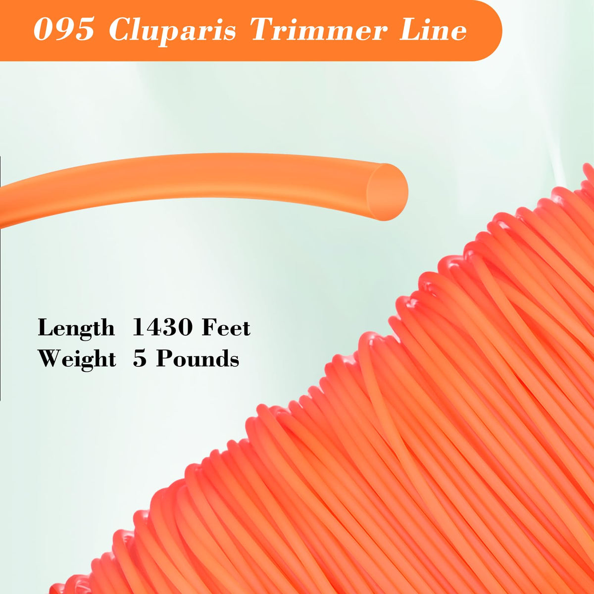 Parts Camp trimmer line 095 orange round diameter 0.095 inch for clean cuts.