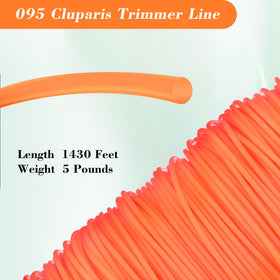 Parts Camp trimmer line 095 orange round diameter 0.095 inch for clean cuts.