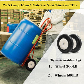 Parts Camp wheelbarrow on rough ground with smooth roll