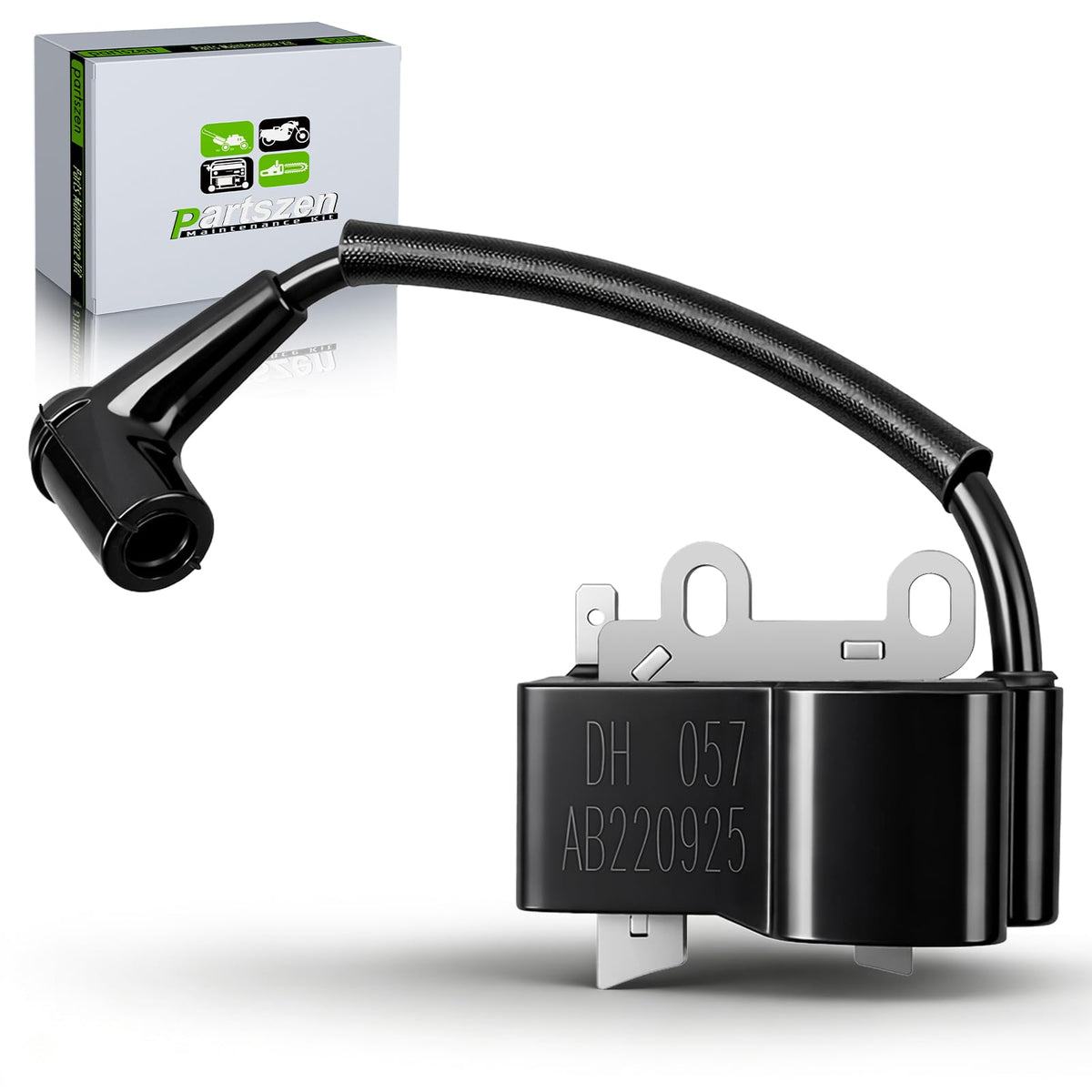 Partszen ignition coil close-up for Echo ES-250 highlights durable build for dependable ignition.
