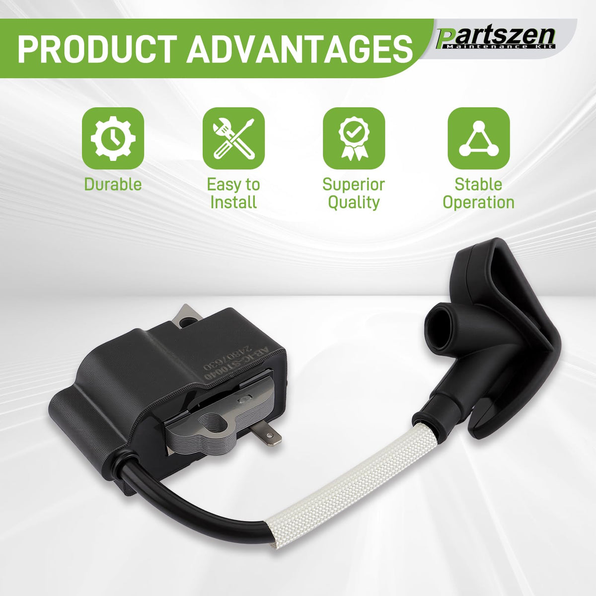 Partszen ignition coil module fits Stihl FS70R, delivering consistent spark for smooth cuts.