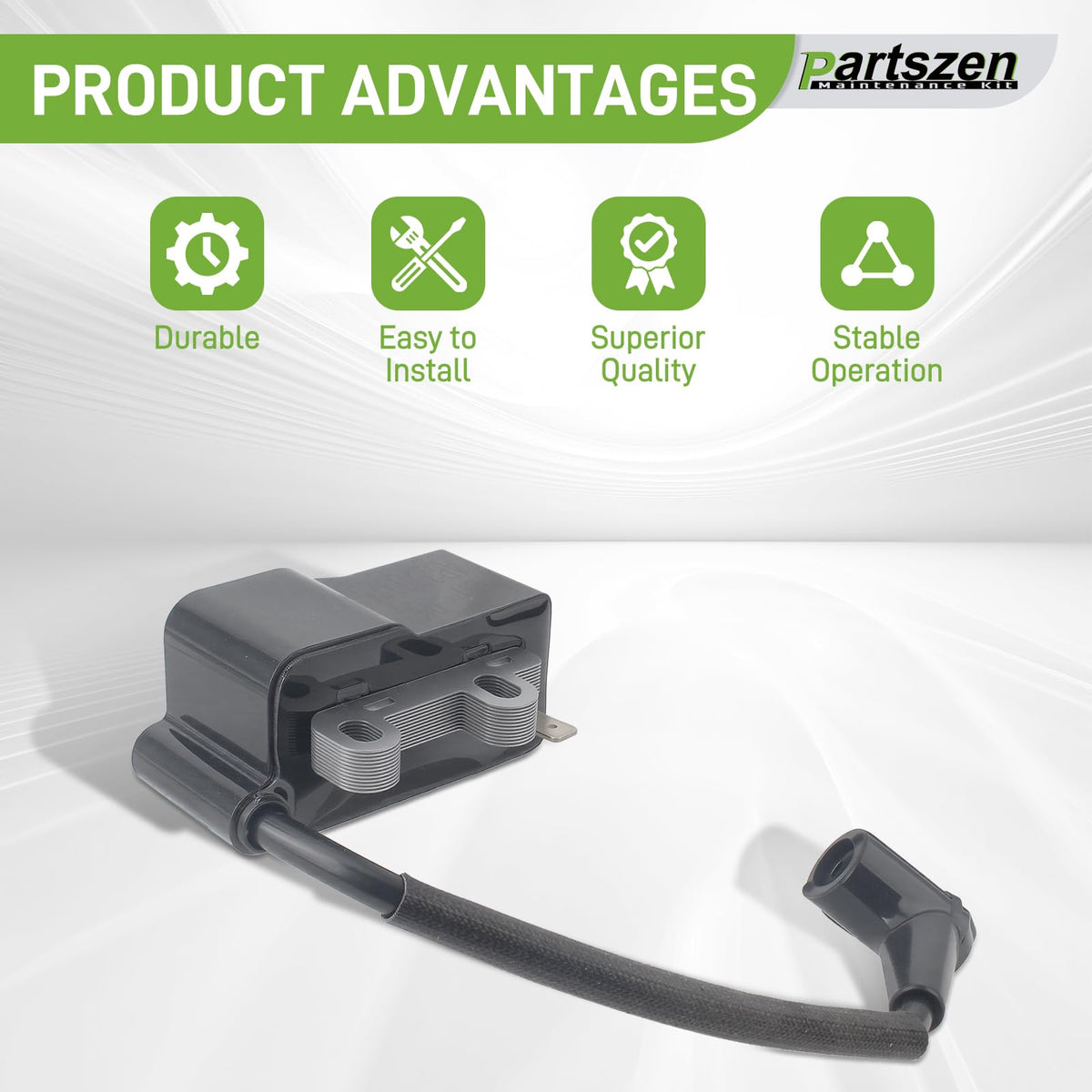 Partszen ignition coil packaging included emphasizes ready-to-install replacement kit.