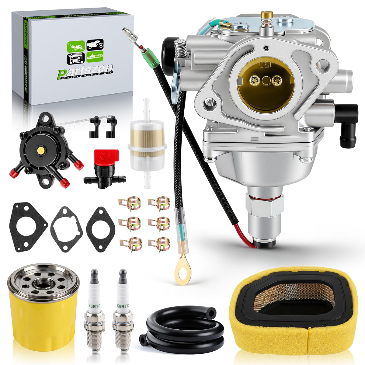partszen SV725 carburetor kit top view with complete components for Kohler engines