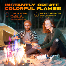 Party Flames camping bonfire ambient show enhances outdoor evenings for family and friends.