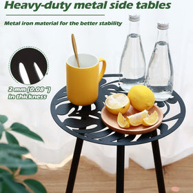 Party Zealot monstera leaf side table, perfect for outdoor corners needing a slim surface.