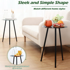 Party Zealot monstera leaf side table, weather-resistant surface for year-round patio use.