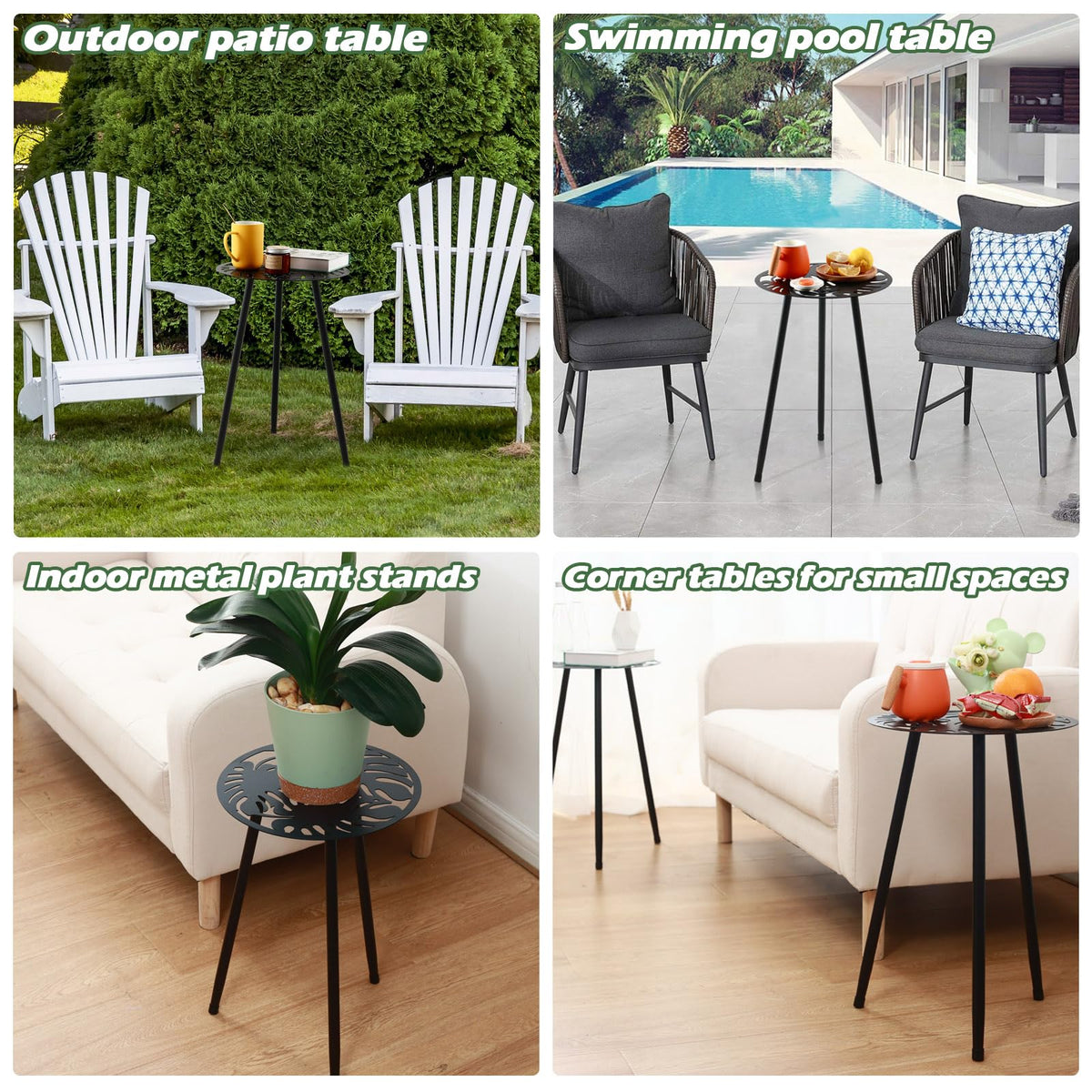 Party Zealot monstera leaf side table, quick assembly for instant outdoor setup.