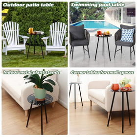 Party Zealot monstera leaf side table, quick assembly for instant outdoor setup.