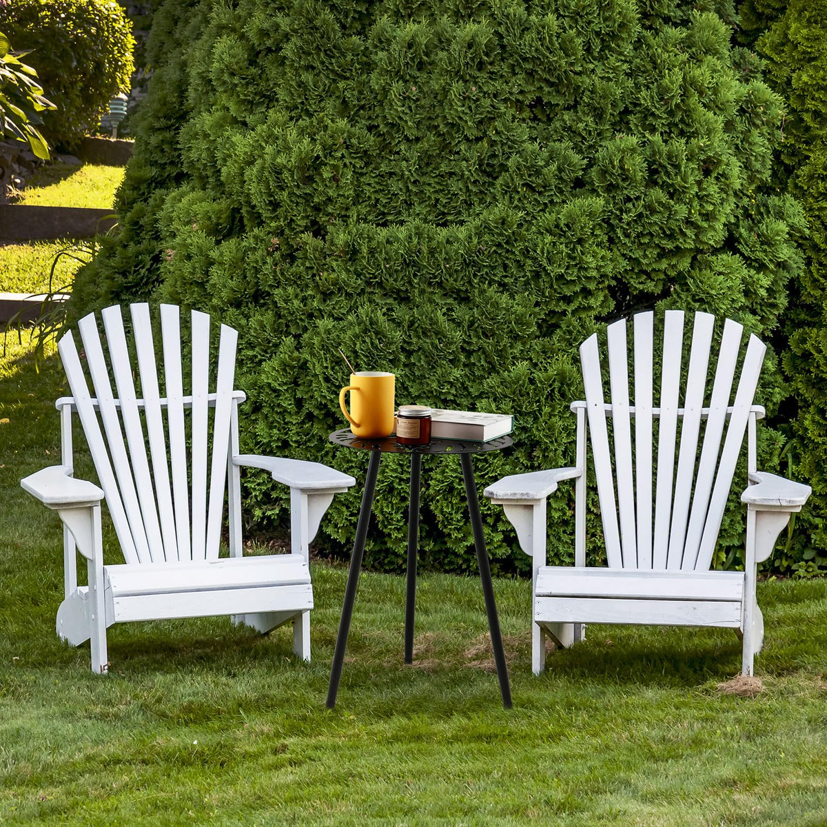 Party Zealot monstera leaf side table, durable metal construction resists weather and wear.