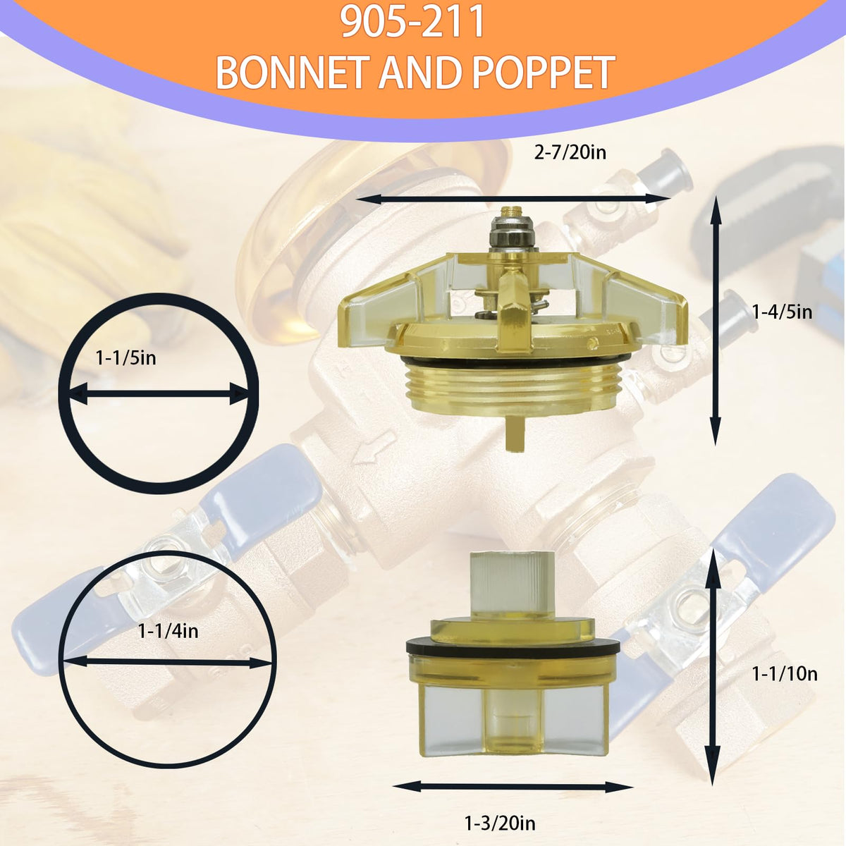 Parzuozenney vacuum breaker 765-1-2-3-4 bonnet-poppet assembly in use