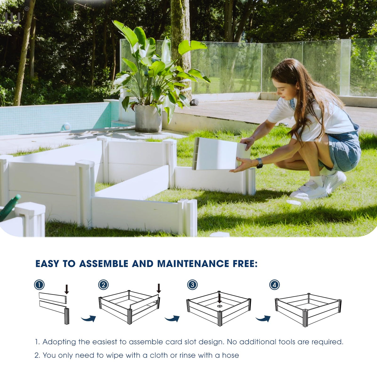 PASAMIC 4x4x1ft rust-proof vinyl resists weather and fading over seasons.