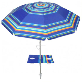 PASAMIC 7ft umbrella with built-in table provides convenient drink surface.
