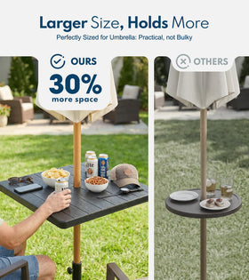 Pasamic adjustable-height umbrella table for customizable setup