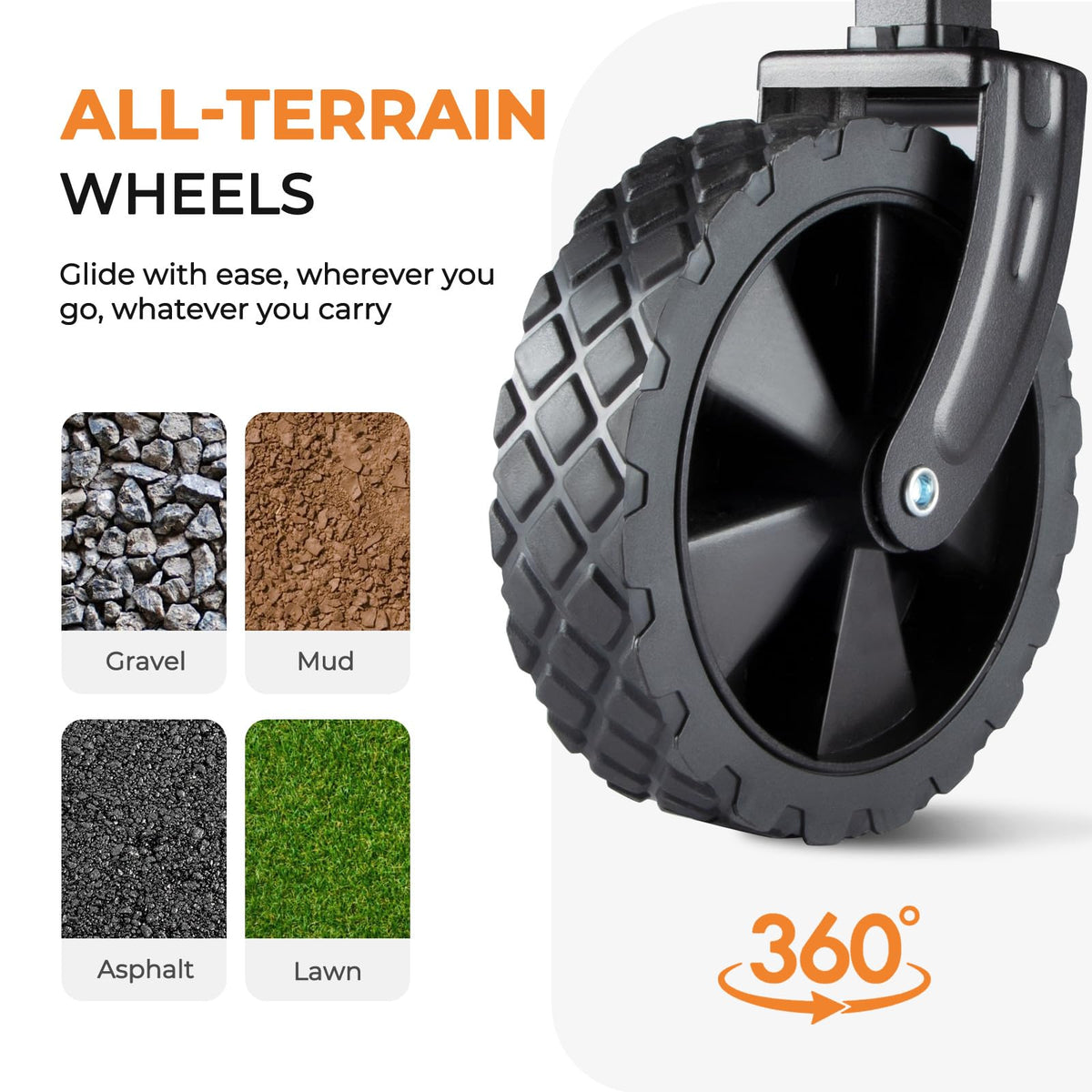 PASAMIC collapsible wagon all-terrain wheels ready for sand, grass, and pavement
