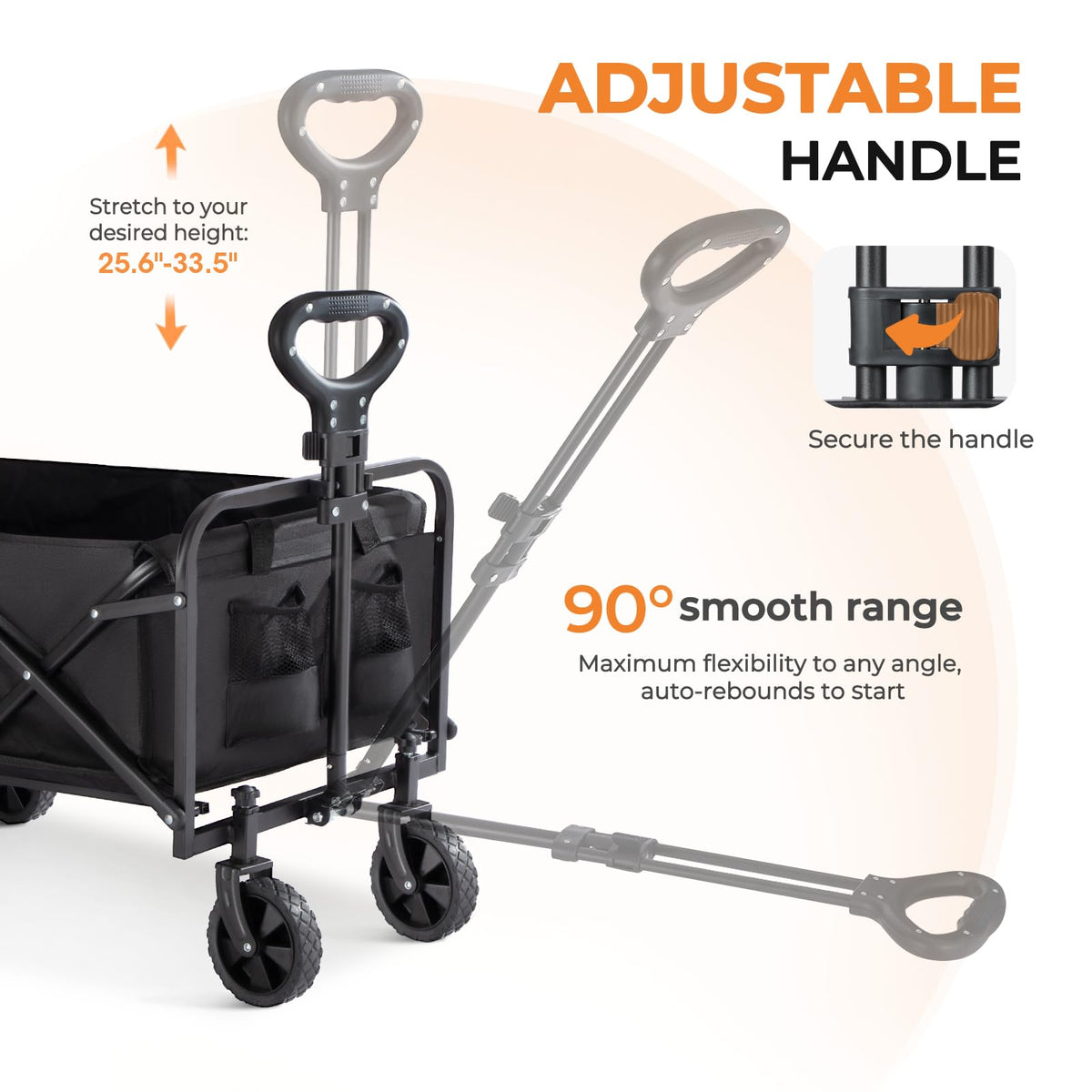 PASAMIC collapsible wagon folded compact for easy storage in car trunk