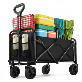 PASAMIC collapsible wagon front view showing sturdy frame for groceries and outings