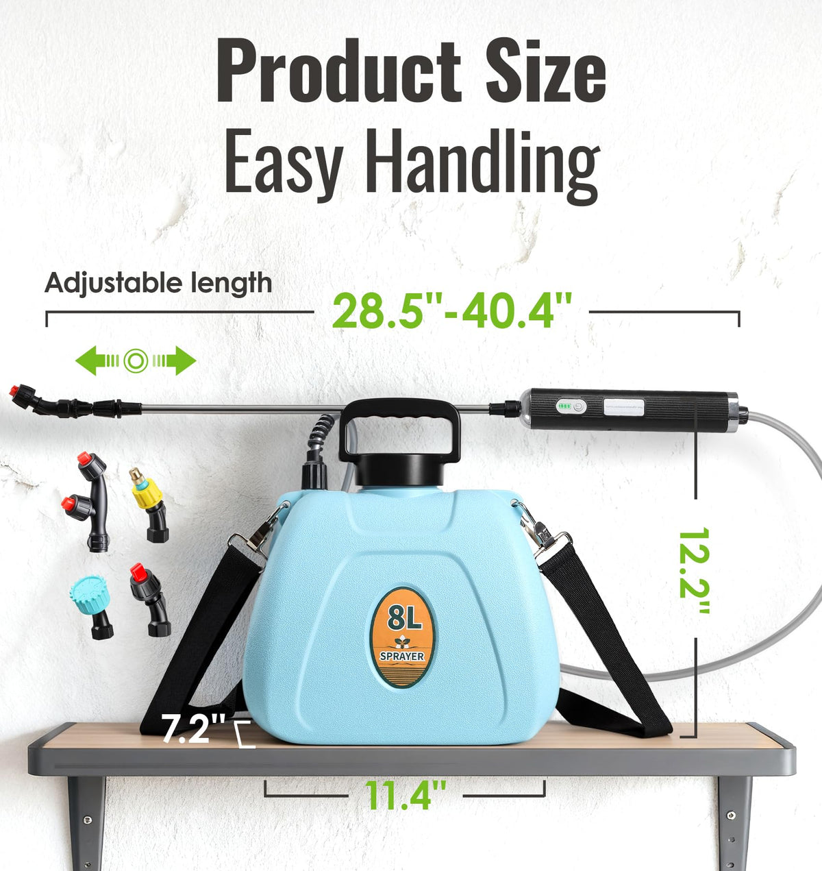 Extendable wand on the PASAMIC sprayer reaching tight spots