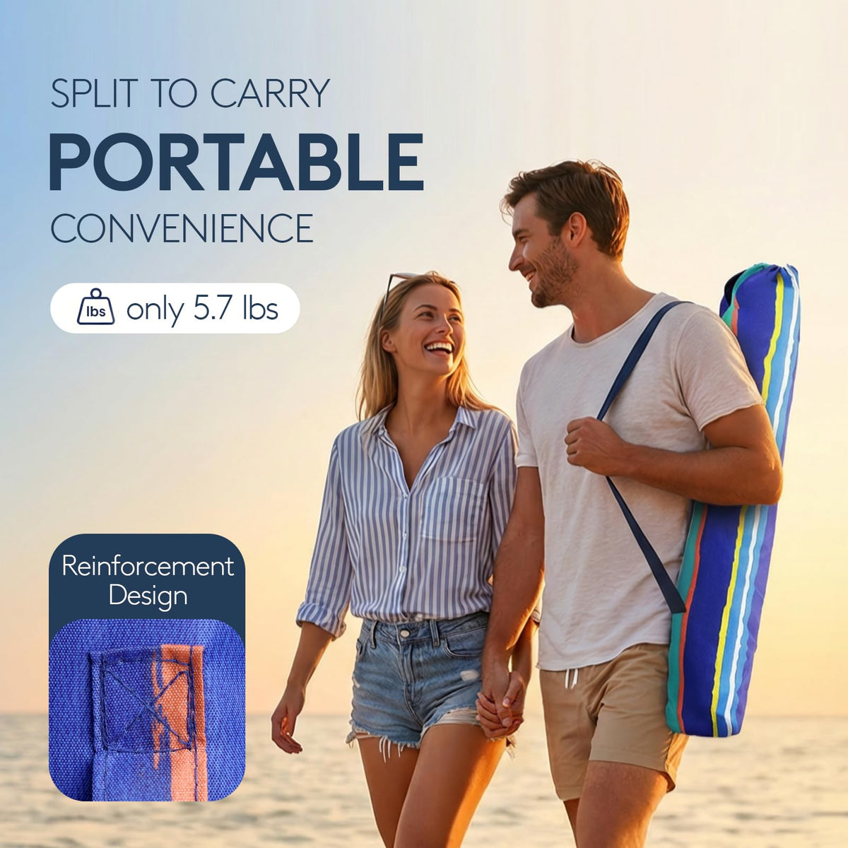 PASAMIC umbrella is lightweight and ships with a carry bag for transport.