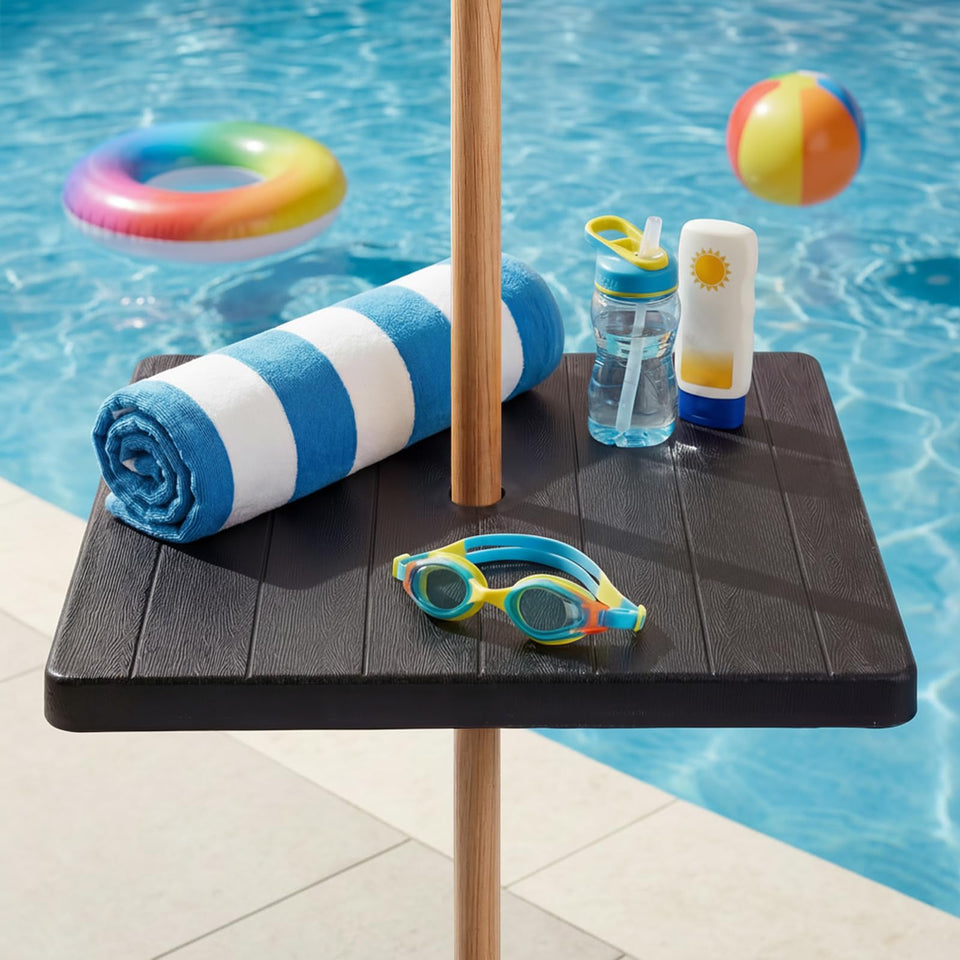 Pasamic outdoor umbrella table top with umbrella hole for convenient shade and snacks