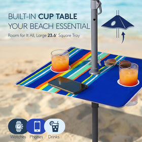 PASAMIC beach umbrella with sand anchor stays steady on windy sands.