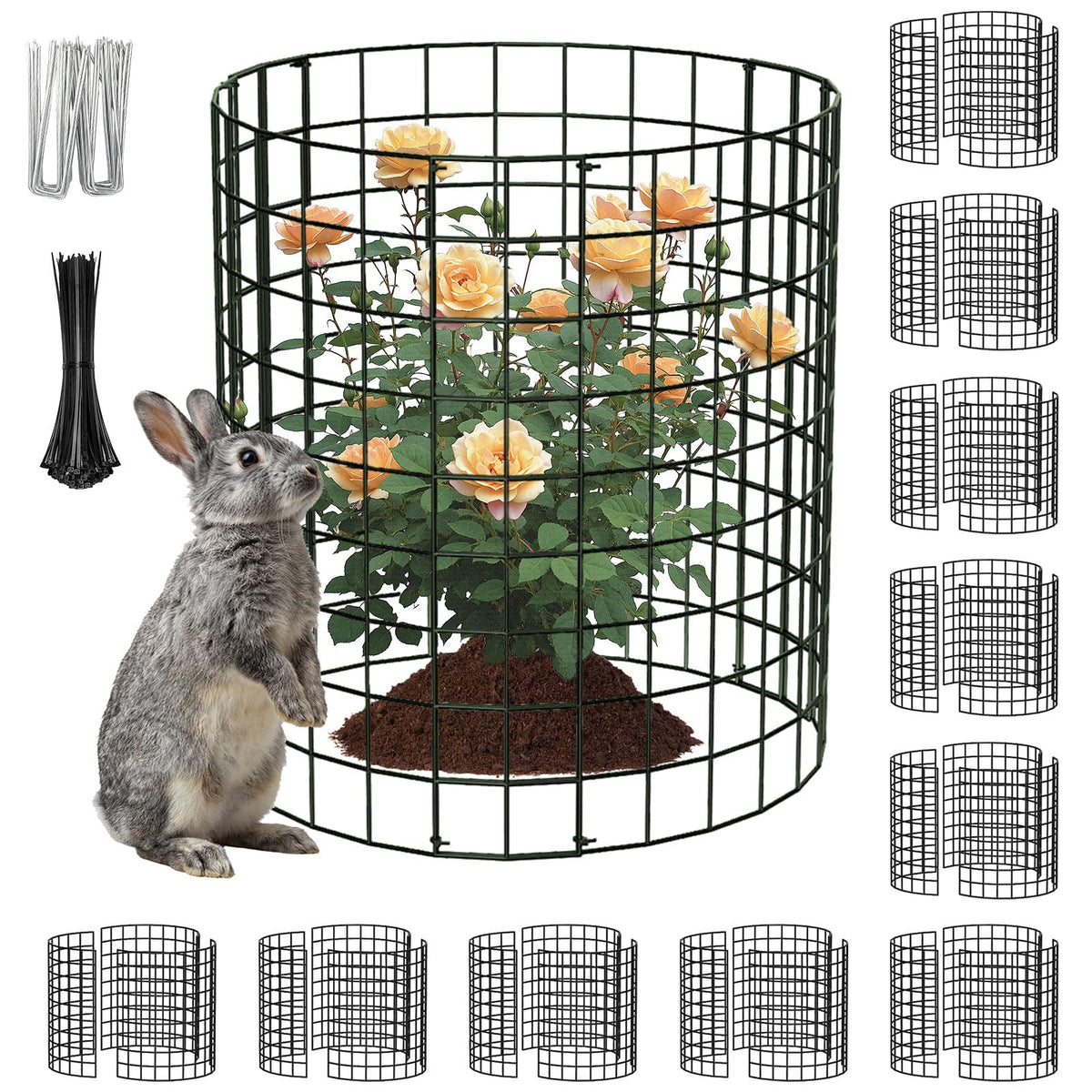 PASARA round cloche plant cage protects vegetables with sturdy weatherproof mesh