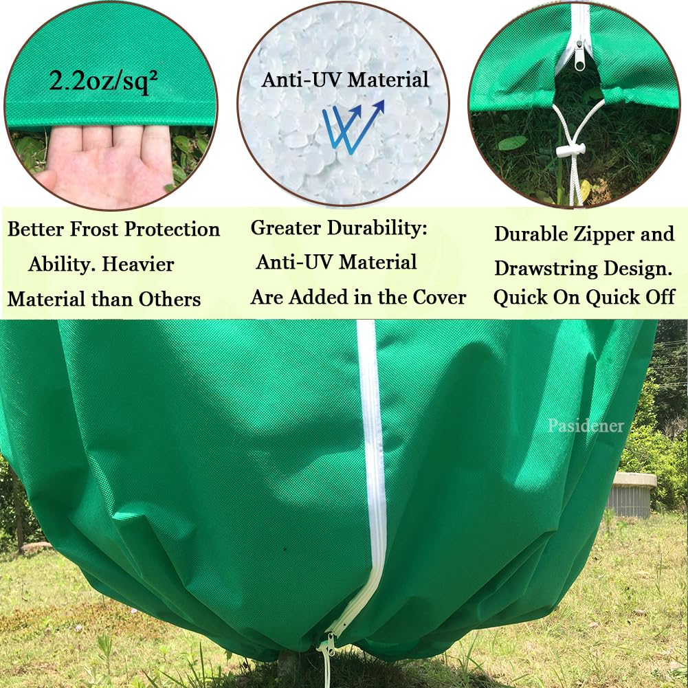 Pasidener two-pack tree covers shield outdoor plants from cold and pests.