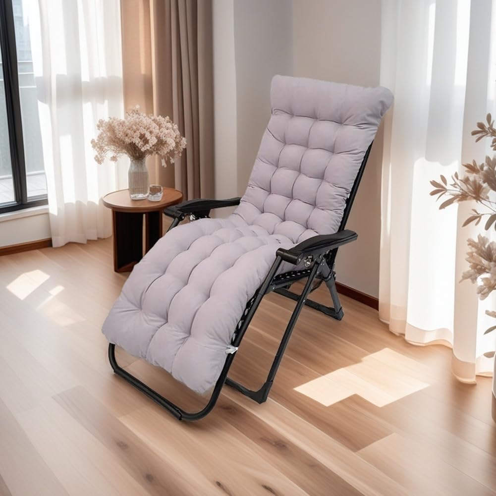 Pasrdqoyp navy cushion attached to lounge chair with secure ties.