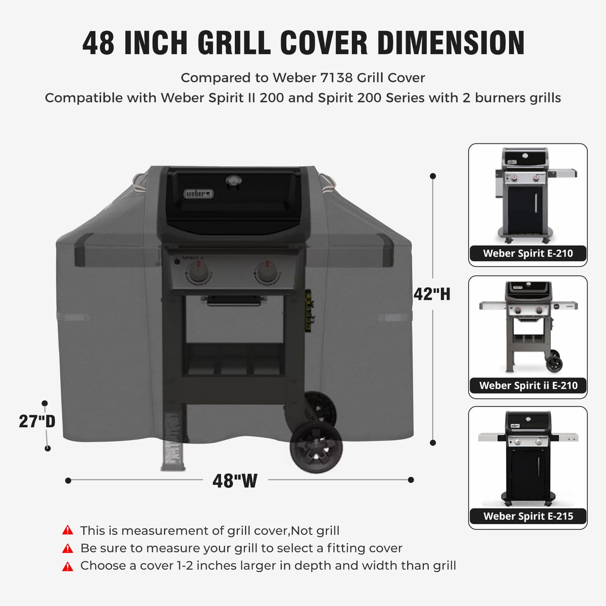 PasWith 800D tear-resistant material protects grill cover from rips and wear