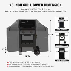PasWith 800D tear-resistant material protects grill cover from rips and wear