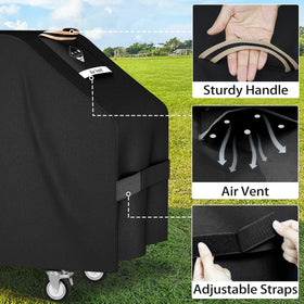 PasWith UV-resistant griddle cover protects against sun fading.