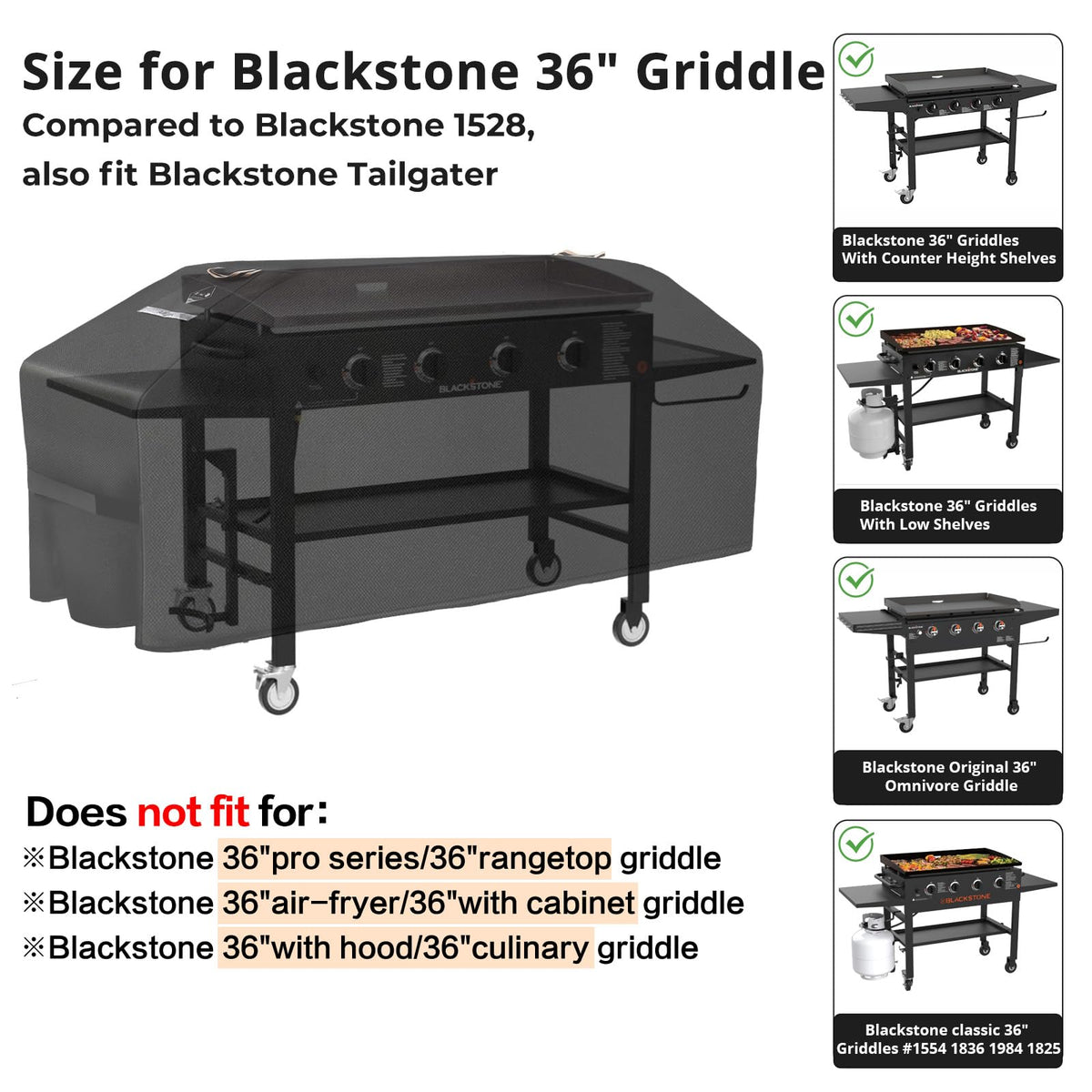 PasWith waterproof griddle cover showing sealed seams for rain protection.